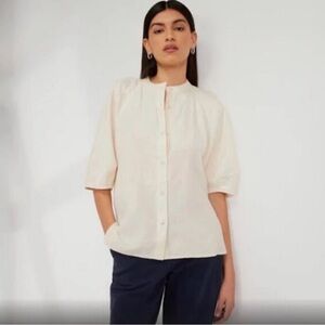 Everlane The Linen Puff Sleeve in Bone